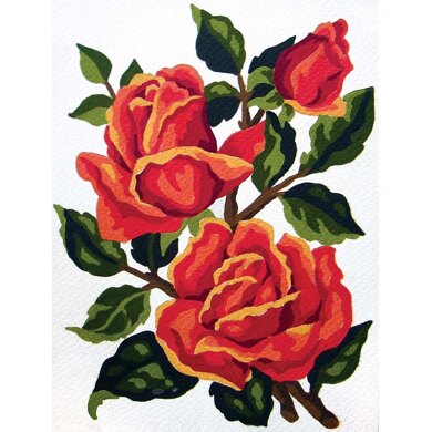 Grafitec Wandteppich-Stickpackung „Rote Rosen“ - 14 x 18 cm