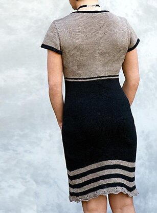 Yvette - Knitted dress with lace border