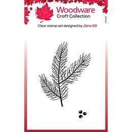 Woodware Clear Singles Mini Pine Branch Stamp 3.8in x 2.6in