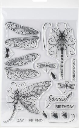 Creative Expressions Pink Ink Designs A5 Clear Stamp Set - Dragonfly