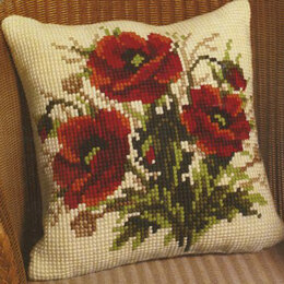 Vervaco Bunch of Poppies Cushion Front Chunky Cross Stitch Kit