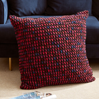 Crochet Granite Stitch Floor Cushion in Bernat Blanket - Downloadable PDF