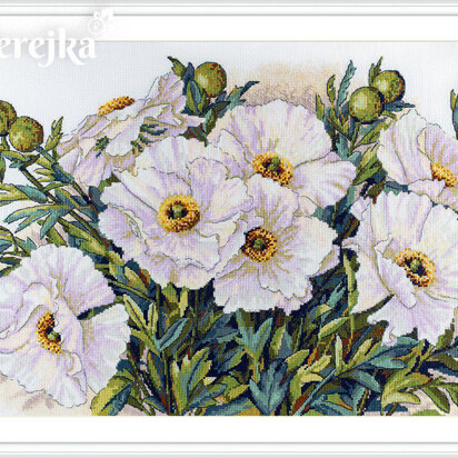 Merejka White Flowers Cross Stitch Kit