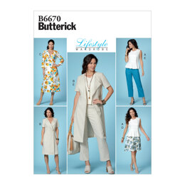 Butterick Misses' Top, Dress, Skirt and Pants B6670 - Sewing Pattern