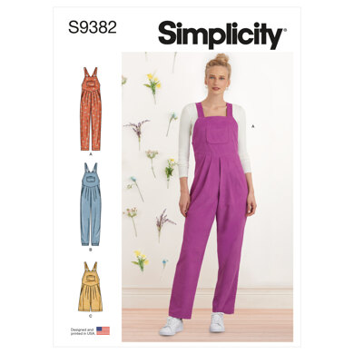 Simplicity Misses' Overall with Shaped Raised Waist and Back Ties S9382 - Sewing Pattern