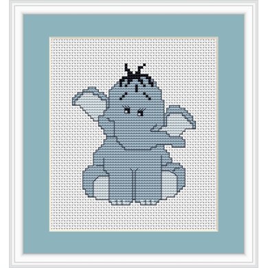 Luca-S Mini-Kit-Kreuzstich-Stickset „Blauer Elefant“ - 8,5 x 9 cm