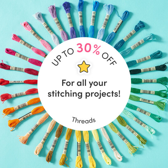 Up to 30 percent off embroidery & cross stitch threads!