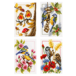 Vervaco Four Seasons Birds - Set of 4 Cross Stitch Kit