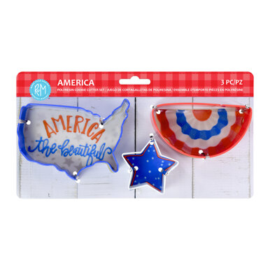 R&M America 3 Pc Color Cookie Cutter Carded Set