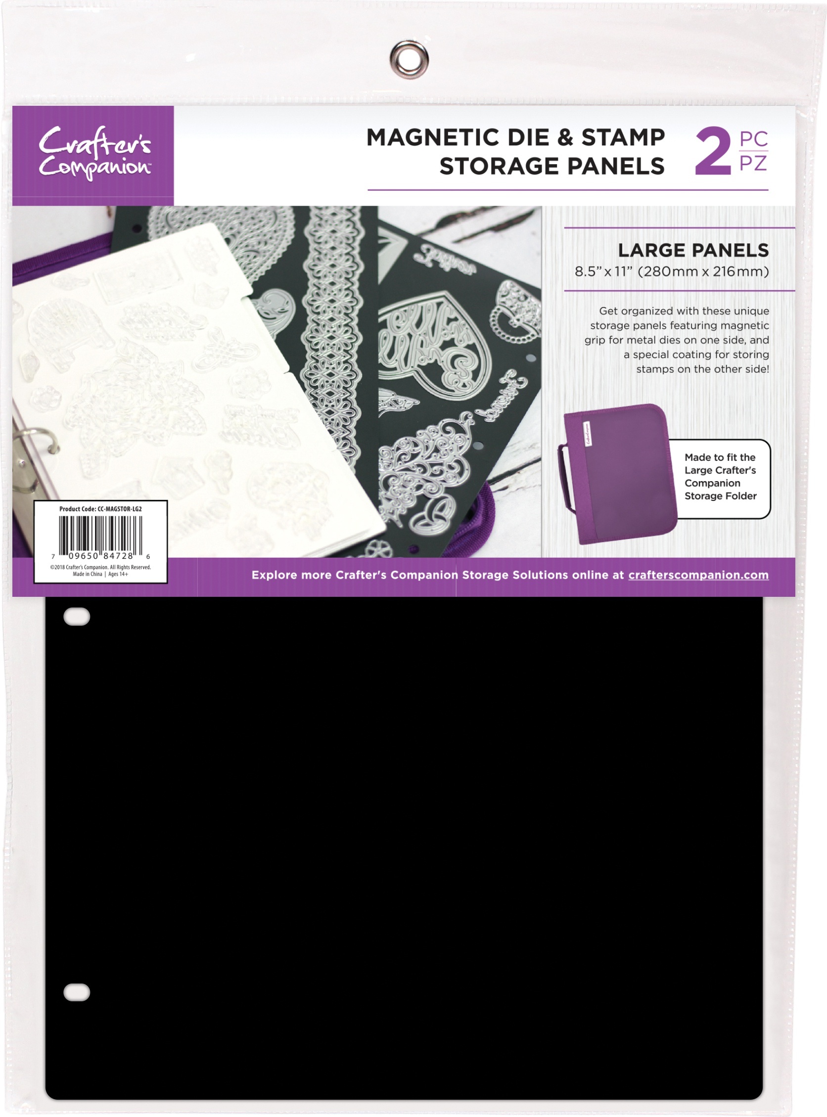 Crafters Companion 2 x Die & Stamp Storage Folder-Small One Size Purple 