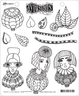 Ranger Dyan Reaveley's Dylusions Cling Stamp Collections 8.5"X7" - Three Little Maids