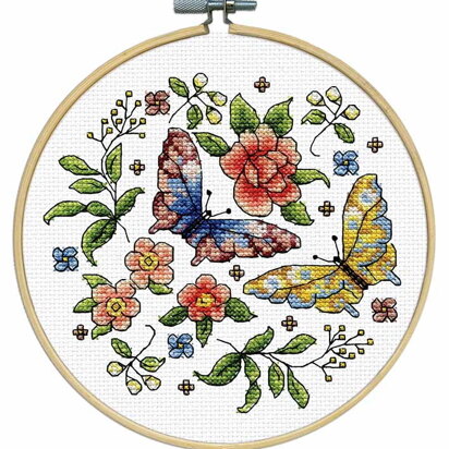 Design Works Butterfly LoveCrafts Exclusive Cross Stitch Kit - 20cm x 20cm