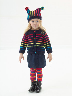 Colorful Cardigan And Hat in Lion Brand Vanna's Choice