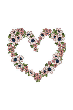 Floral Heart  in DMC - PAT0157 -  Downloadable PDF