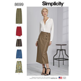 Simplicity 8699 Women's Wrap Skirts with Length Variations - Sewing Pattern