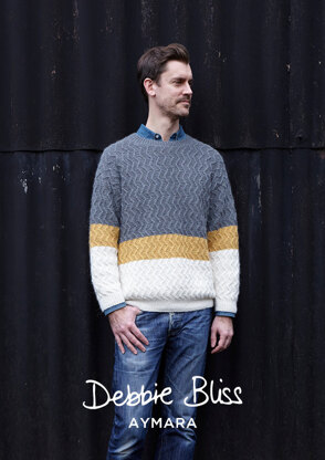 "Dave Jumper" - Jumper Knitting Pattern For Men in Debbie Bliss Aymara - DB211