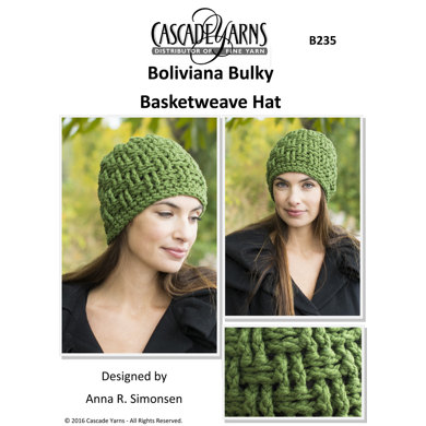Basketweave Hat in Cascade Boliviana Bulky - B235 - Downloadable PDF