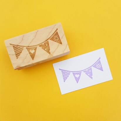 Skull and Cross Buns Party Bunting Rubber Stamp