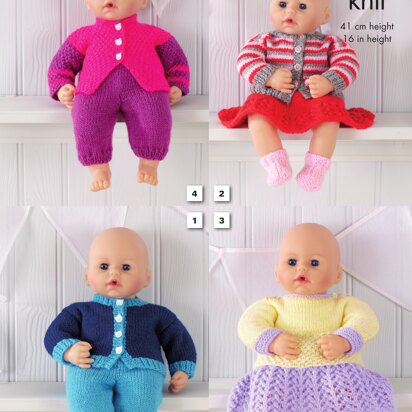 Dolls Clothes in King Cole Dollymix DK - 5571 - Downloadable PDF