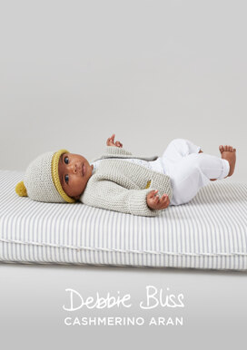 "Garter Stitch Jacket and Hat" - Jacket Knitting Pattern For Babies in Debbie Bliss Cashmerino Aran