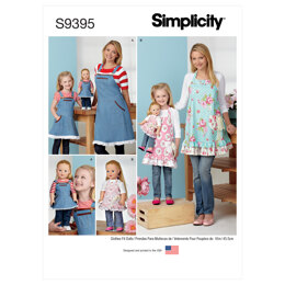 Simplicity Aprons for Misses, Children and 18" Doll S9395 - Paper Pattern, Size A (S - L / S - L)