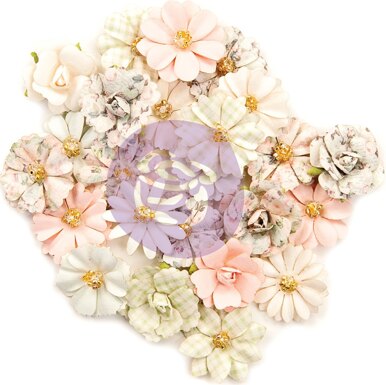 Prima Marketing Mulberry Paper Flowers - Elaborate Love, Poetic Rose, 24/Pkg