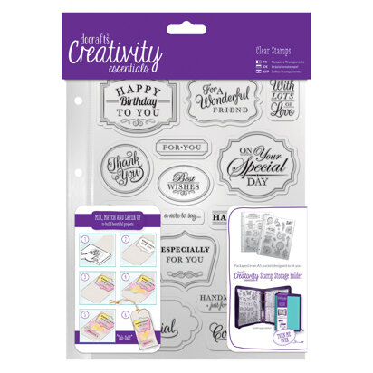Creativity Essentials A5 Clear Stamp Set (18pcs) - Trad Sentiment