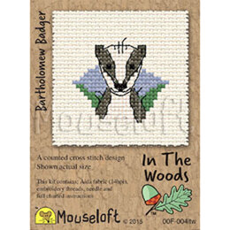 Mouseloft Bartholomew Badger In The Woods Kit Cross Stitch Kit - 85 x 110 x 10