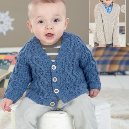 Cardigan and Sweater in Sirdar Snuggly Baby Bamboo DK - 4469 - Downloadable PDF