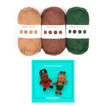Paintbox Yarns Cotton Aran Rudolph the Reindeer 3 Ball Project Pack (Yarns Only)