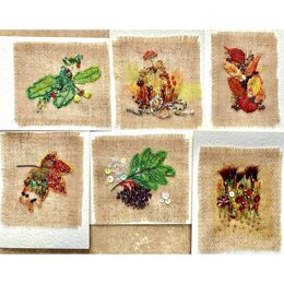 Rowandean Nature's Harvest Cards Embroidery Kit - 20cm x 25cm
