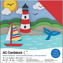 American Crafts Variety Cardstock Pack 12"X12" 60/Pkg - Primaries