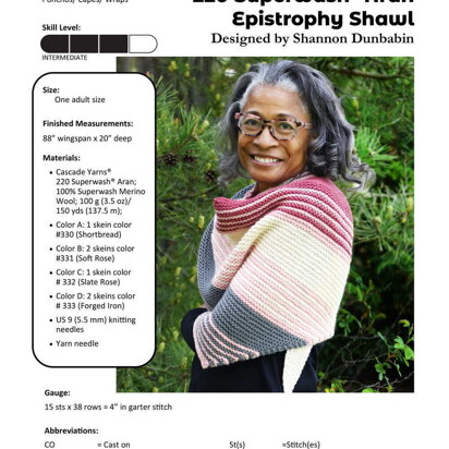 Epistrophy Shawl in Cascade Yarns 220 Superwash Aran - A397 - Downloadable PDF