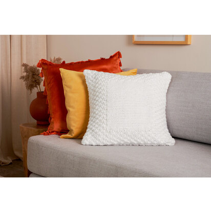 Check Border Knit Pillow in Bernat Forever Fleece - Downloadable PDF