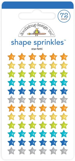 Doodlebug Sprinkles Adhesive Enamel Shapes - Star-Fetti, Party Time