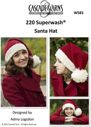 Santa Hat in Cascade 220 Superwash - W583