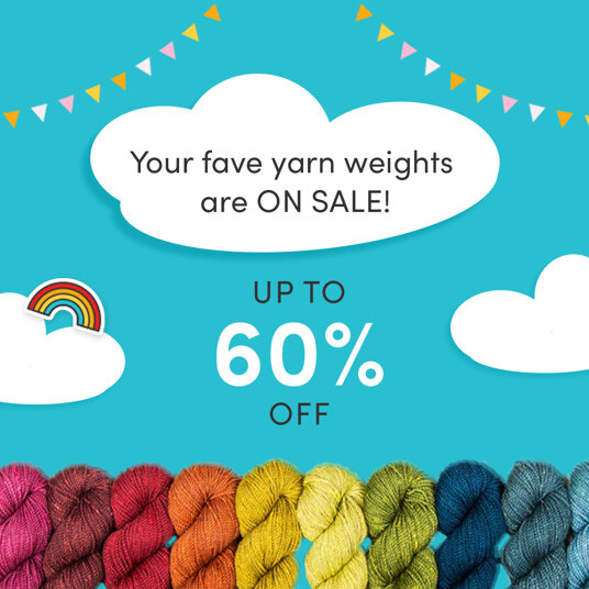 Up to 60 percent off your fave yarn weights!