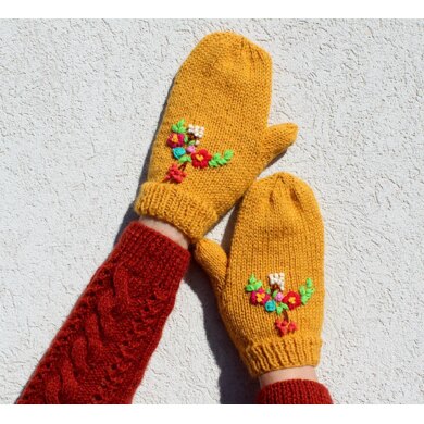 Floral Bouquet Mittens Gloves