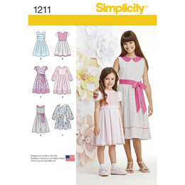 Simplicity Child's and Girls' Dress in two lengths 1211 - Sewing Pattern