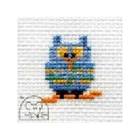 Mouseloft Quicklets - Blue Owl Cross Stitch Kit - 3in