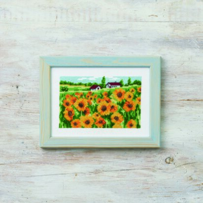 Permin Sunflowerfield Cross Stitch Kit - 18 x 13 cm