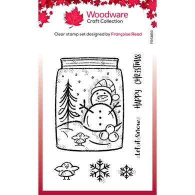 Woodware Clear Singles Snow Jar Stamp 4in x 6in