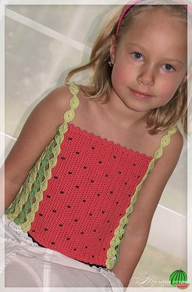 Watermelon Top Crochet pattern by AllaKovalDesigns.