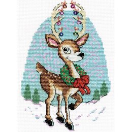 Design Works Reindeer Cross Stitch Kit - 13cm x 18cm