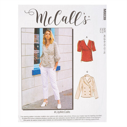 McCall's #LilyMcCalls - Misses' Tops M8039 - Sewing Pattern