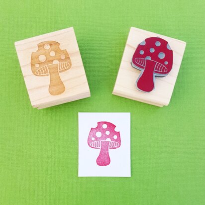 Skull and Cross Buns Toadstool Rubber Stamp