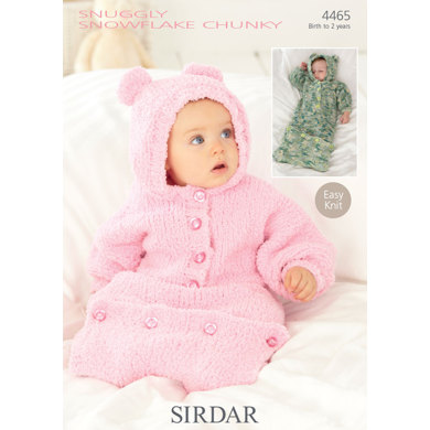All In One and Sleeping Bag Nightwears in Sirdar Snuggly Snowflake Chunky - 4465 - Downloadable PDF