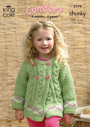 Sweater and Jackets in King Cole Comfort Chunky and Multi Chunky  - 3179