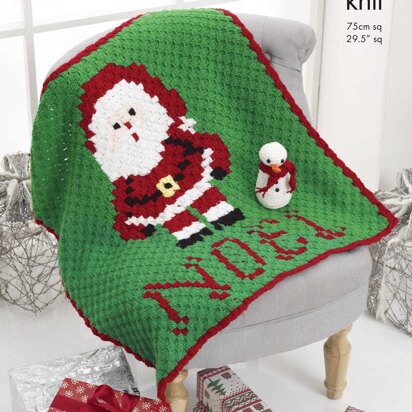 Christmas Corner To Corner Blanket & Snowman Amigurumi Crochet in King Cole Pricewise DK & Dolly Mix DK - 5117pdf - Downloadable PDF