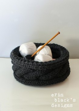 Twisted Cable Chunky Knit Basket (HomDec011)